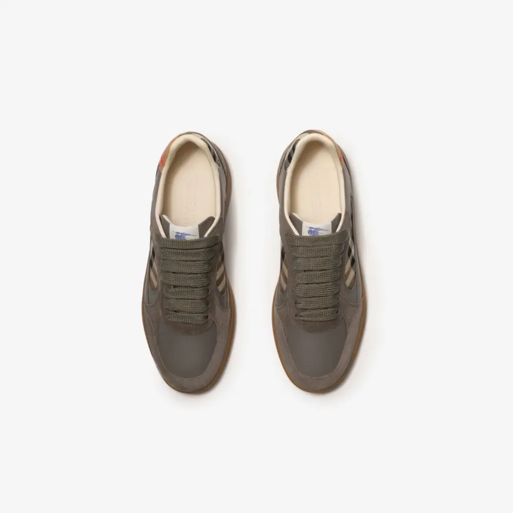 Giày Burberry Suede Check Terrace Sneakers 'Grey' 81275091 - Ảnh 3