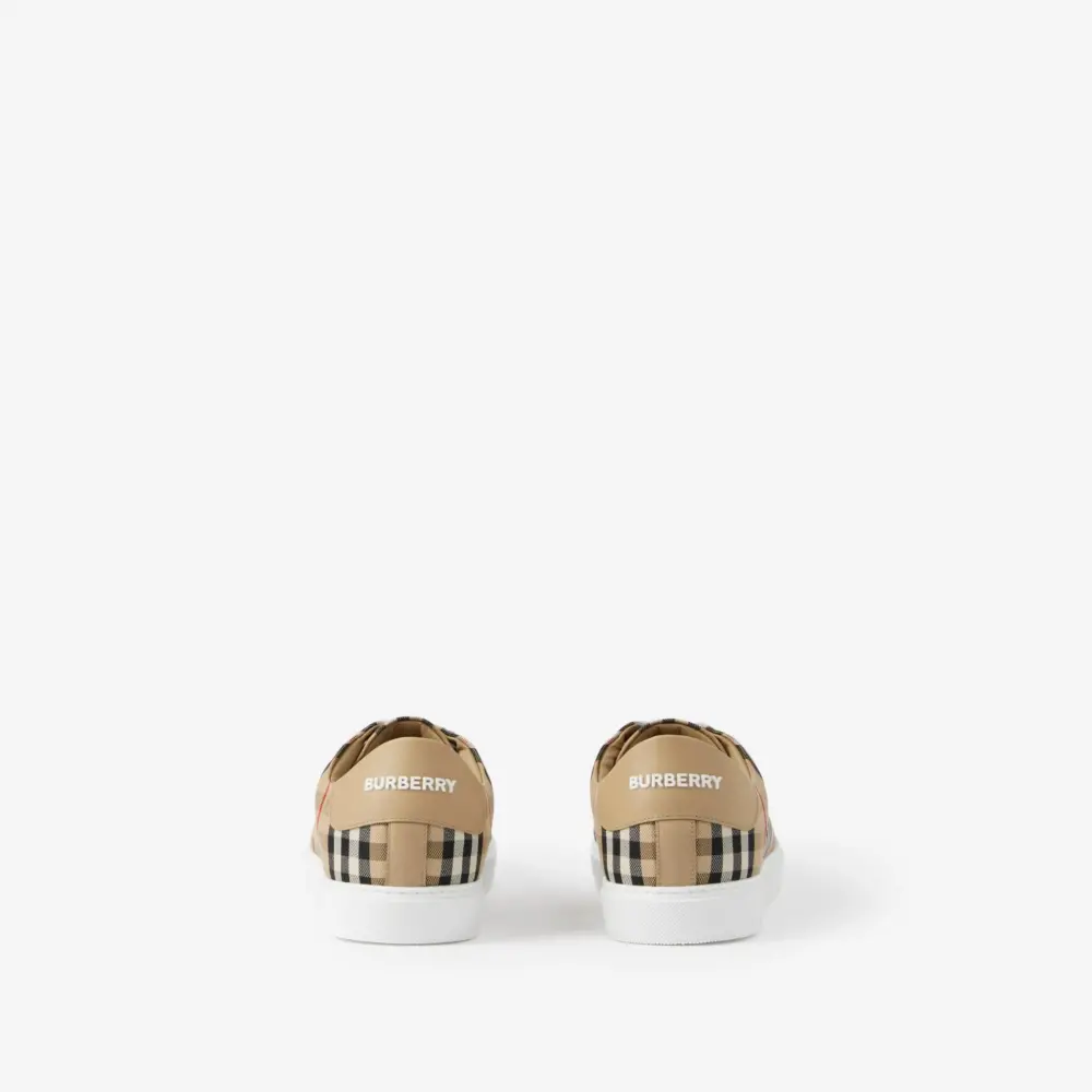 Giày Burberry Check and Leather Sneakers 'Beige' 80497771 - Ảnh 3