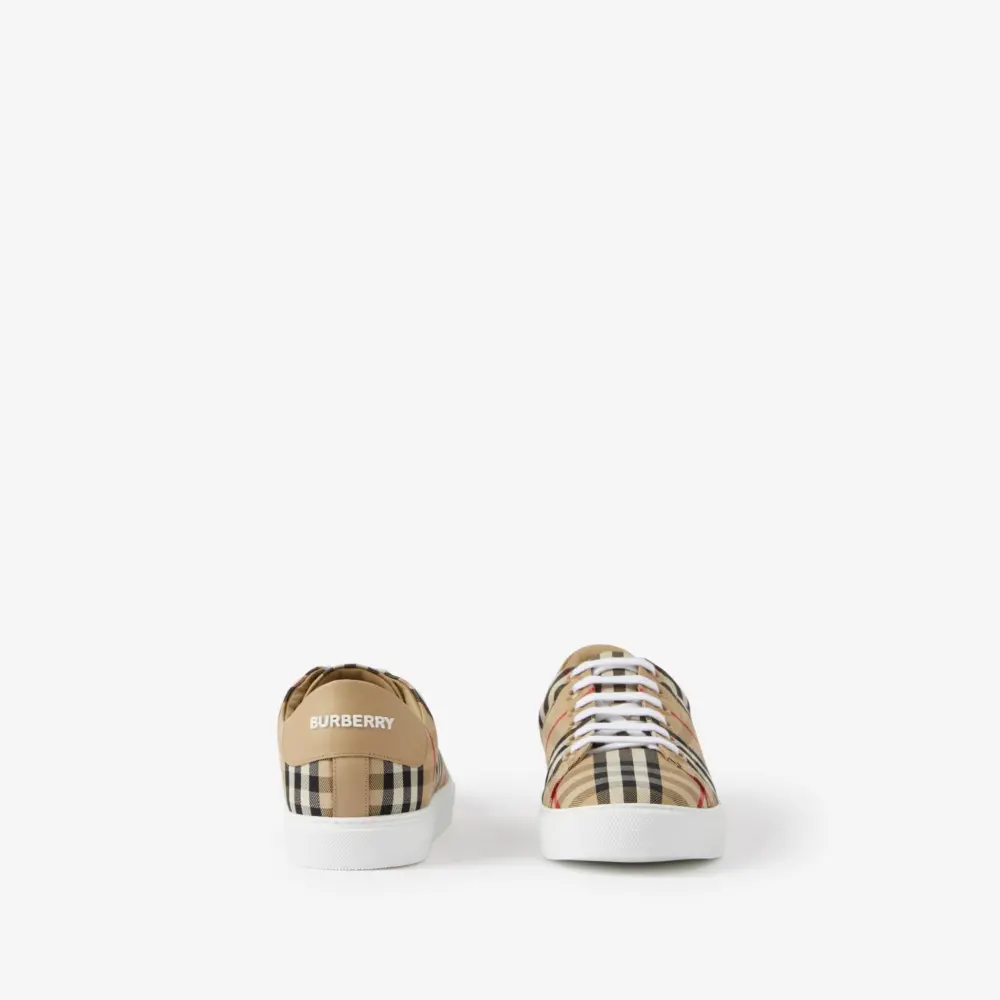 Giày Burberry Check and Leather Sneakers 'Beige' 80497771 - Ảnh 4