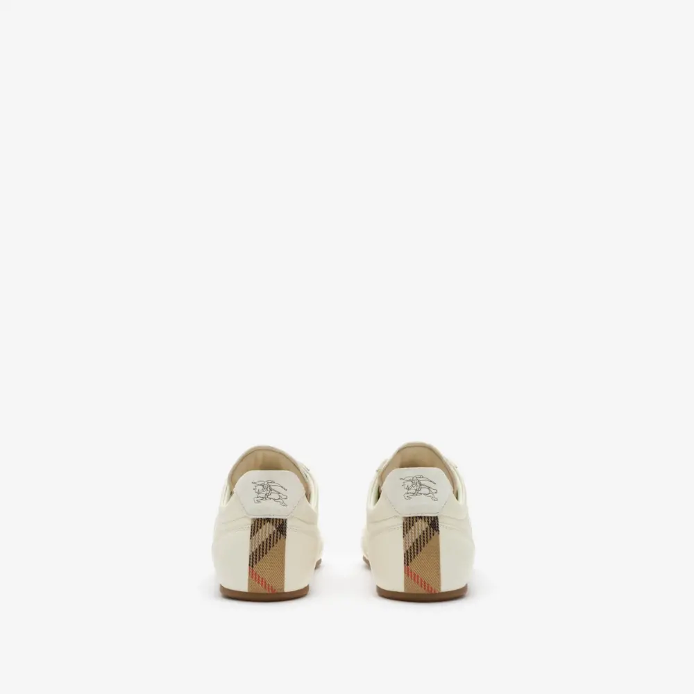 Giày Burberry Leather Knight Runner Sneakers 'Beige' 81262901 - Ảnh 4