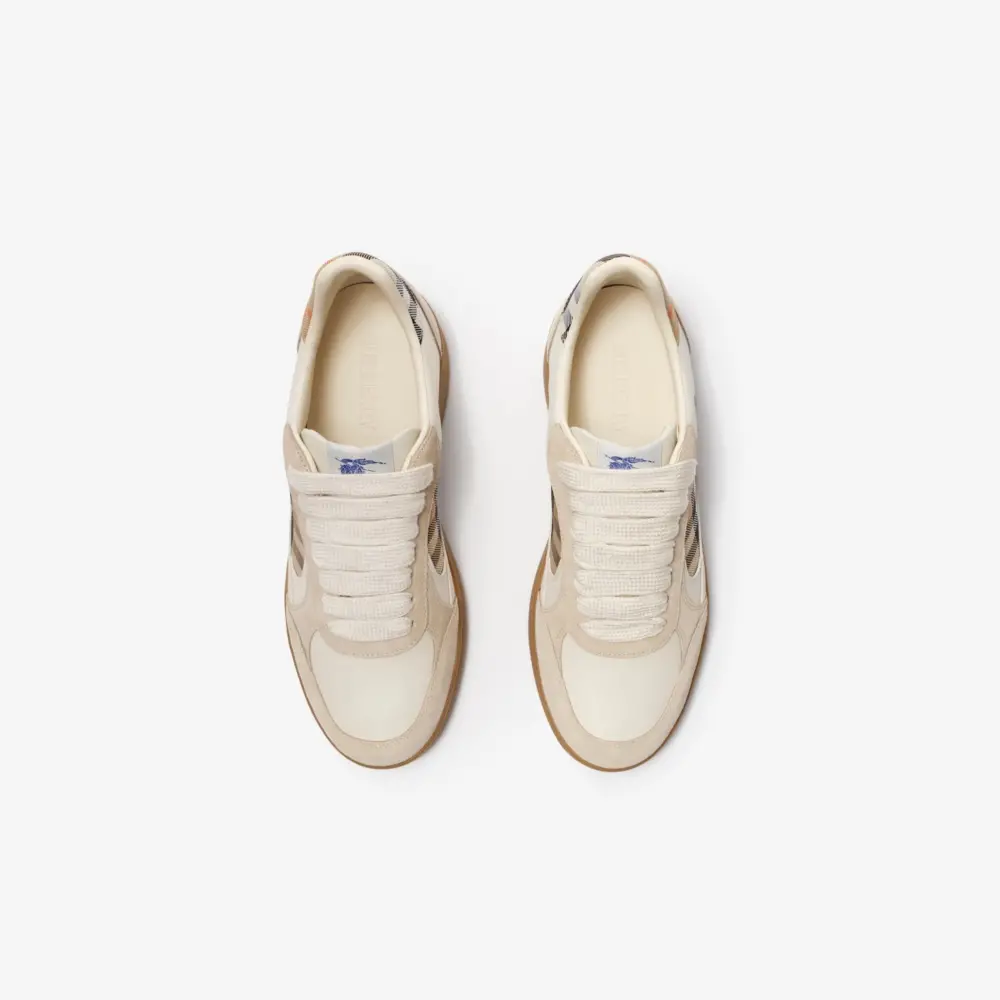 Giày Burberry Suede Check Terrace Sneakers 'Beige' 81277441 - Ảnh 4