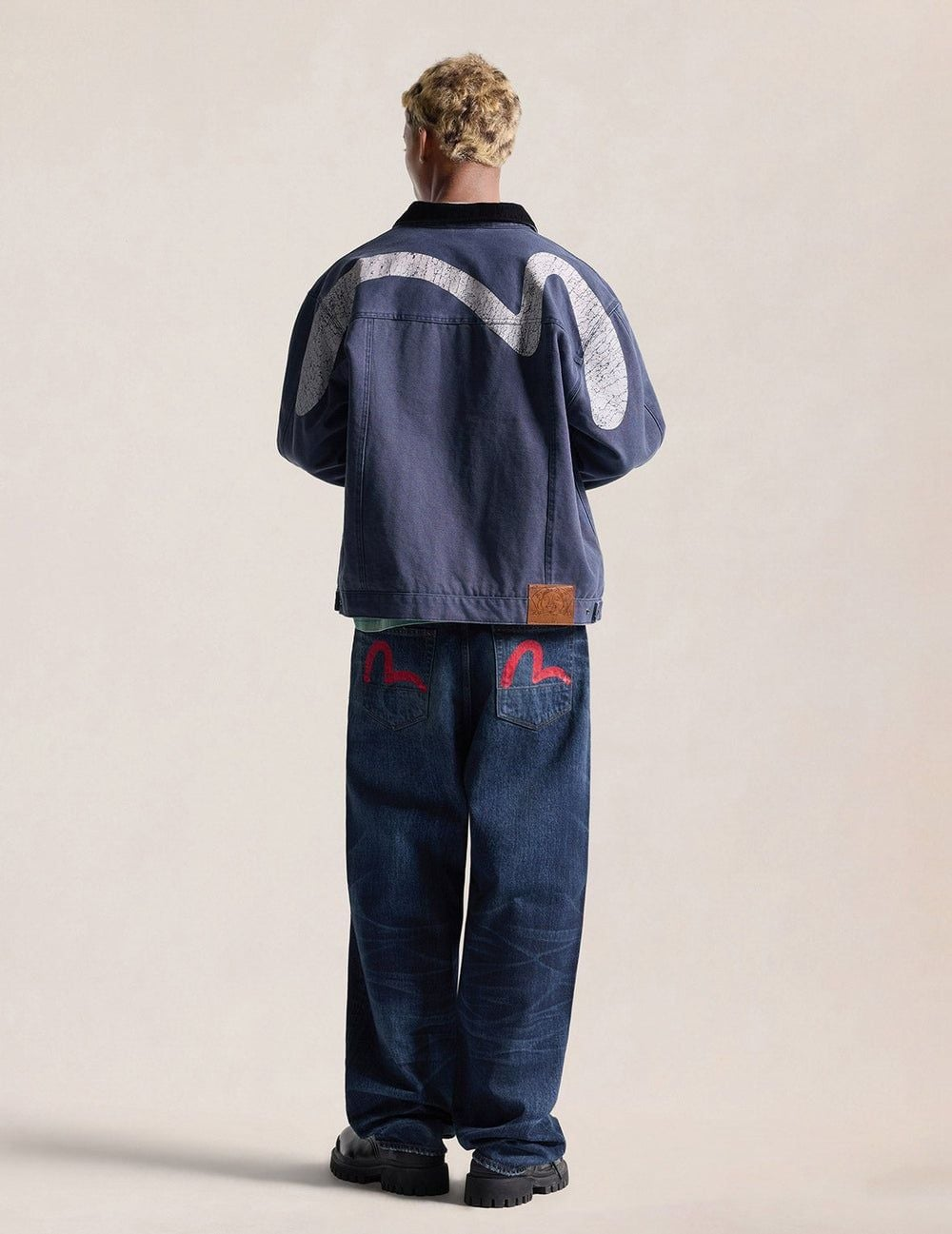 Quần Evisu Mid-washed Seagull Print Jeans 'Indigo' 2ESHJM6JE591938DN - Ảnh 3