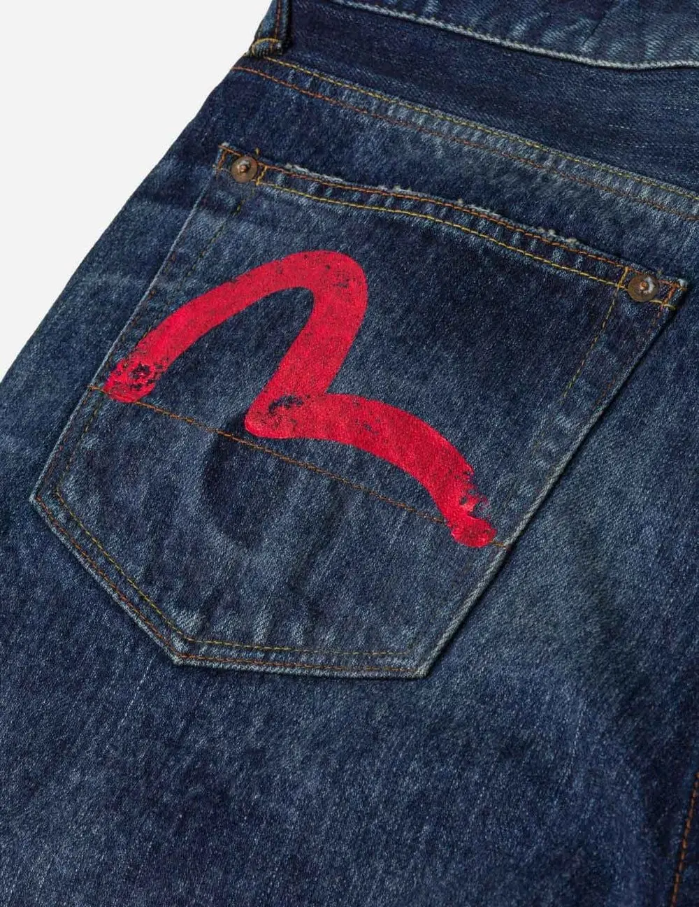 Alternative view of Quần Evisu Mid-washed Seagull Print Jeans 'Indigo' 2ESHJM6JE591938DN