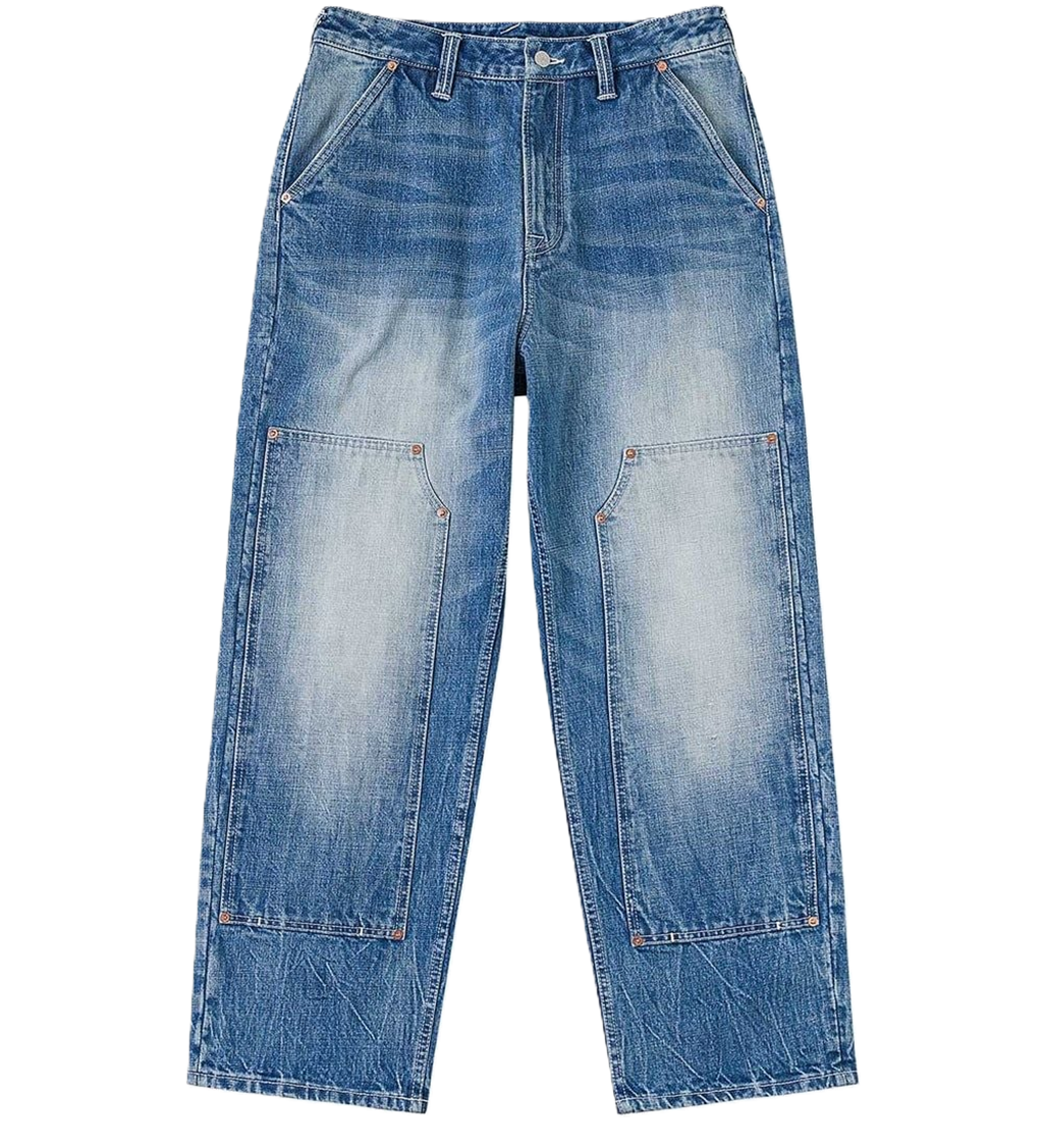 Quần Evisu Seagull Print Double Knee Jeans 'Indigo' 2ESEJM6JE6141LFDN