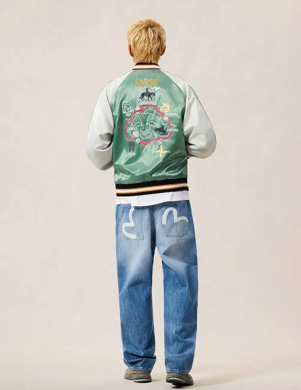 Quần Evisu Seagull Print Double Knee Jeans 'Indigo' 2ESEJM6JE6141LFDN - Ảnh 3