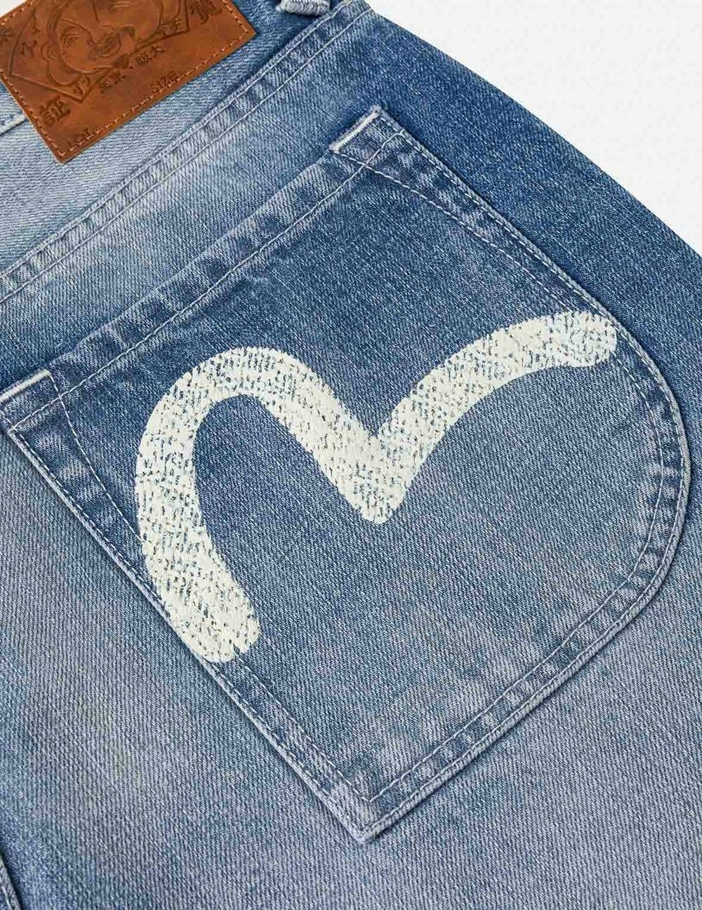 Alternative view of Quần Evisu Seagull Print Double Knee Jeans 'Indigo' 2ESEJM6JE6141LFDN
