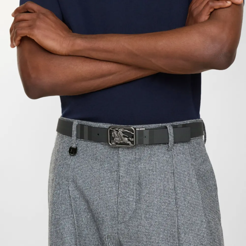 Alternative view of Thắt Lưng Burberry Check Rider Belt 'Black' 81247631