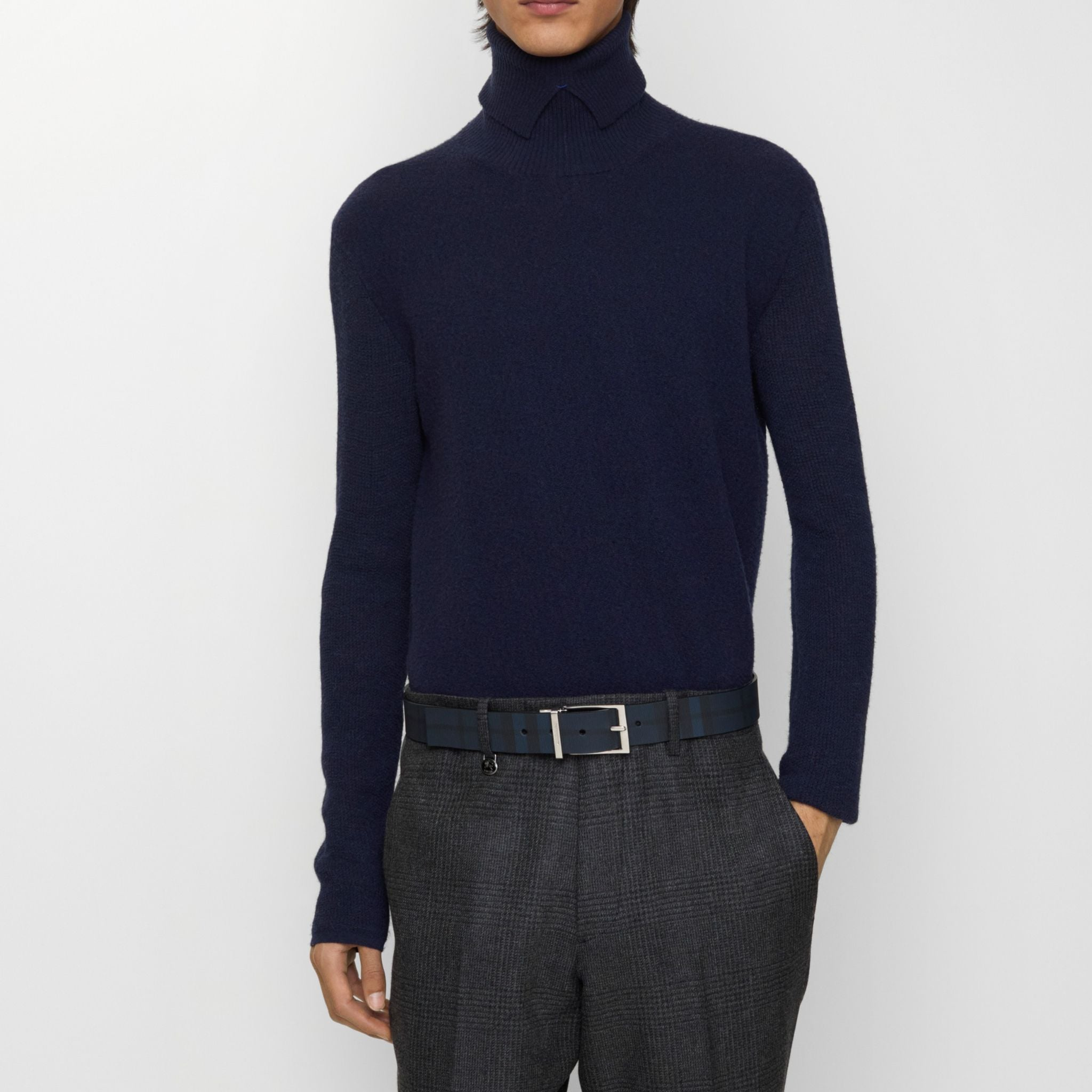 Alternative view of Thắt Lưng Burberry Reversible Check Belt 'Navy' 81152691