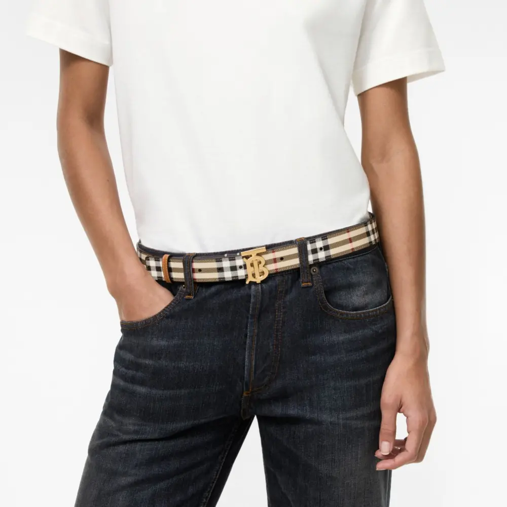 Alternative view of Thắt Lưng Burberry Check TB Belt 'Beige' 80944021