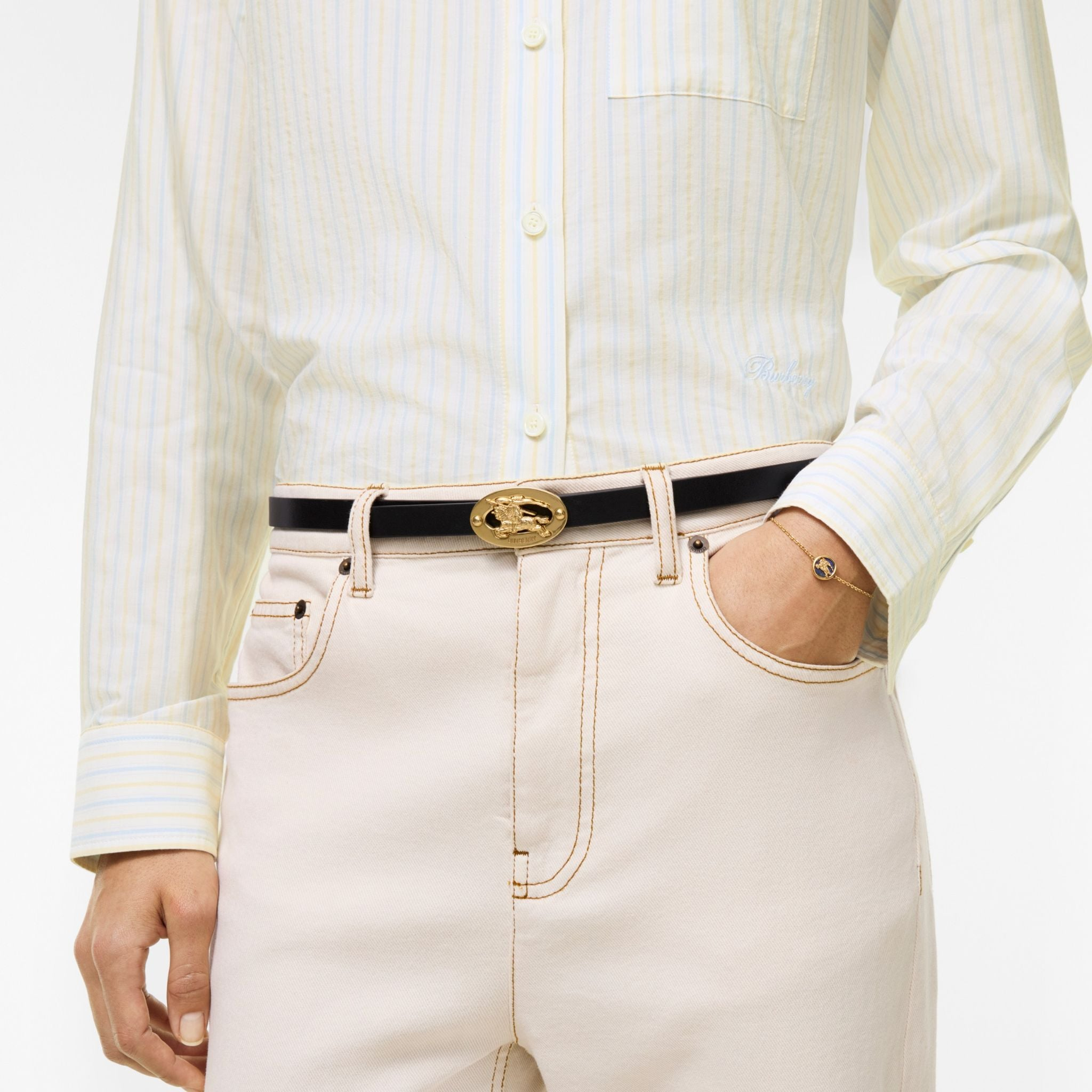 Alternative view of Thắt Lưng Burberry Leather Oval Belt 'Black' 81294351