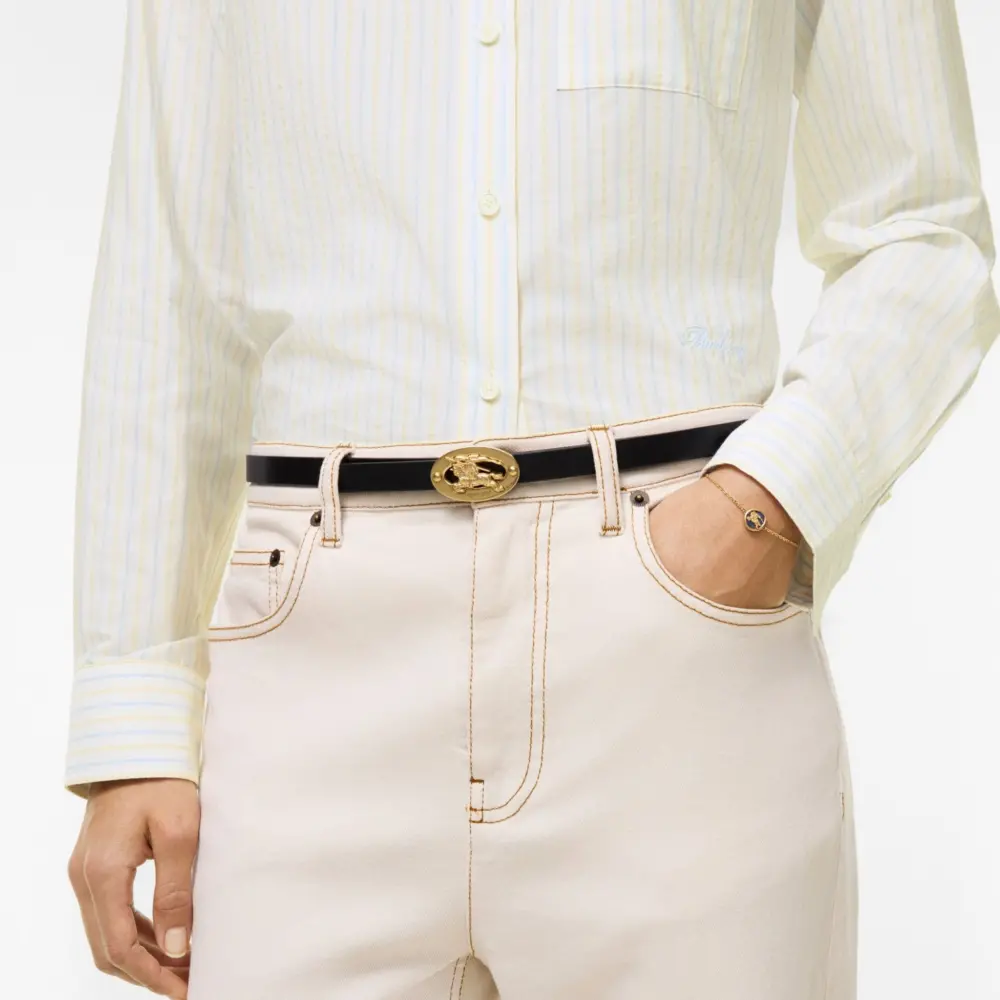 Alternative view of Thắt Lưng Burberry Leather Oval Belt 'Black' 81294351