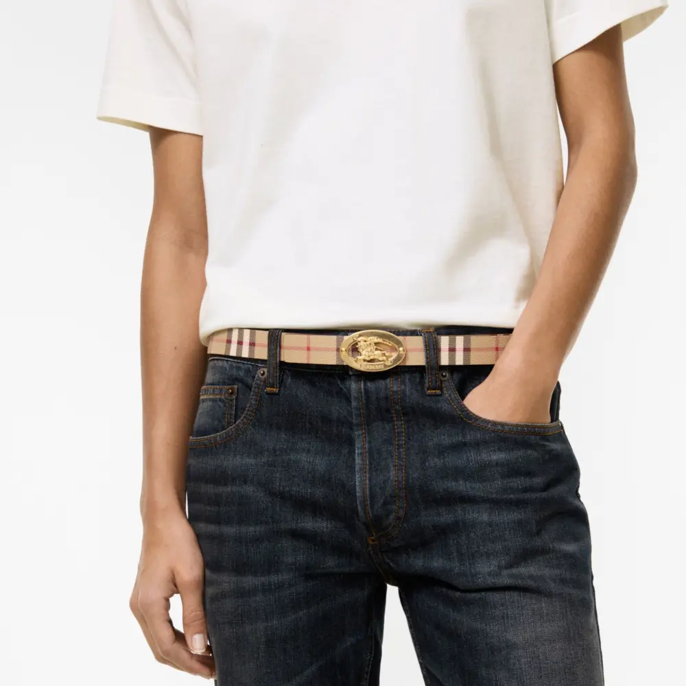 Alternative view of Thắt Lưng Burberry Reversible Check Oval Belt 'Beige' 81300081