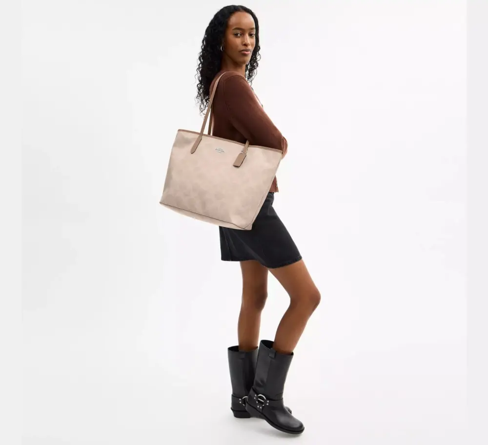 Alternative view of Túi Coach Large City Tote Bag 'Taupe' CCD66-SVPWH