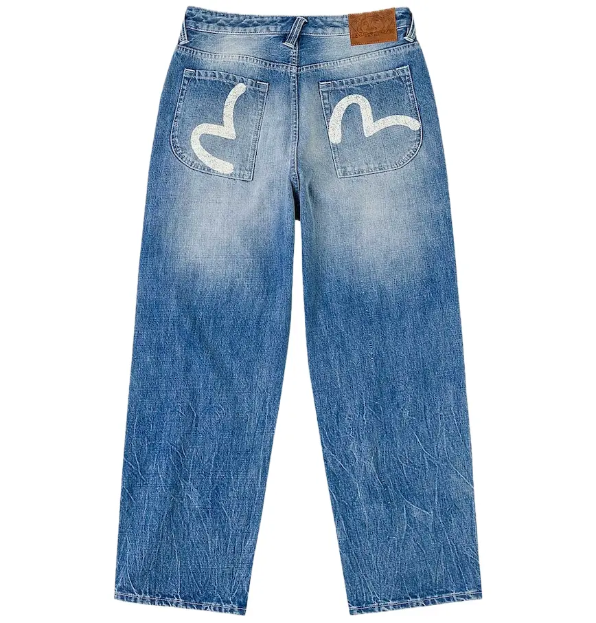 Quần Evisu Seagull Print Double Knee Jeans 'Indigo' 2ESEJM6JE6141LFDN - Ảnh 5