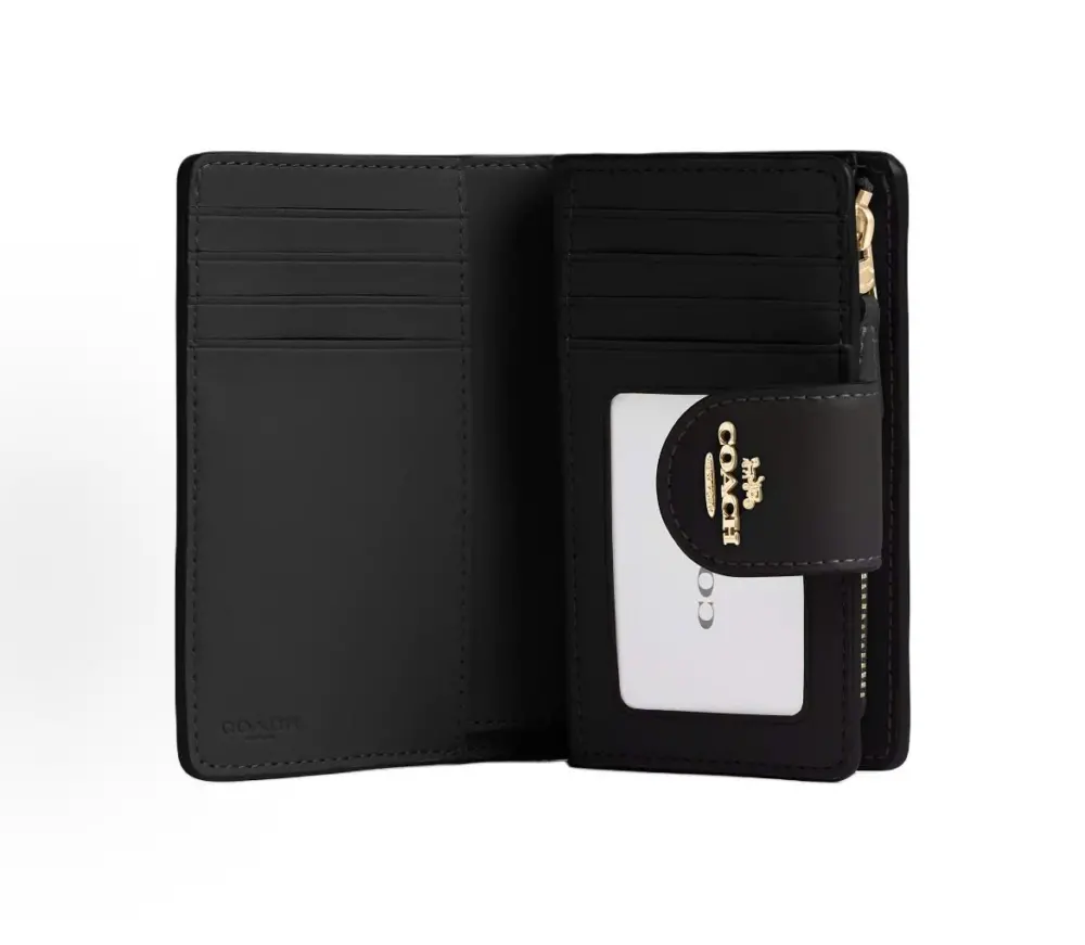 Alternative view of Ví Coach 13 Brand Logo Buckle 'Tan Black' CW786-IMQRX