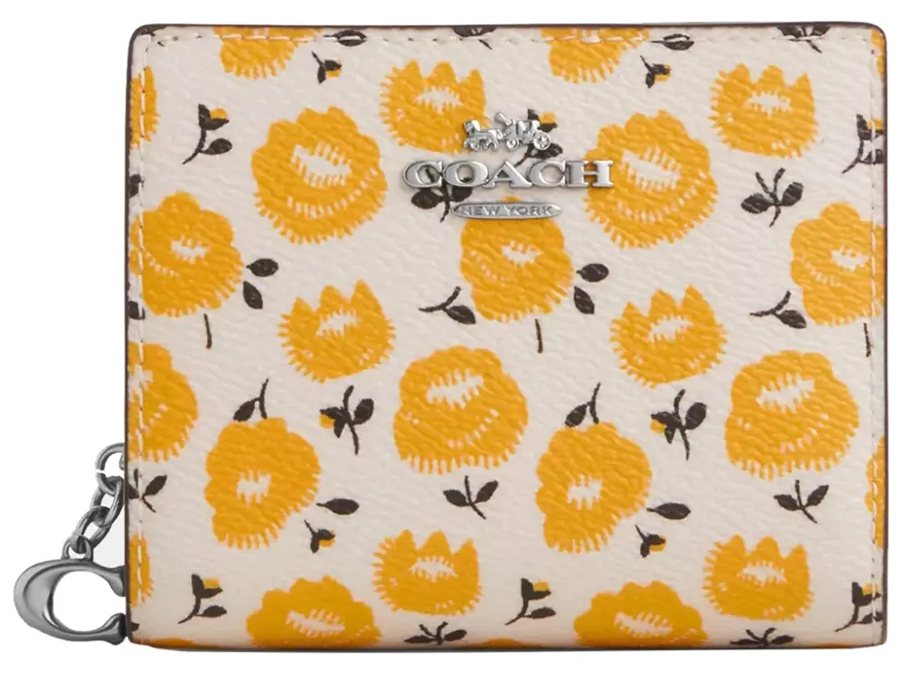 Ví Coach Snap with Floral Print 'Chalk' CBO76-SVY3C
