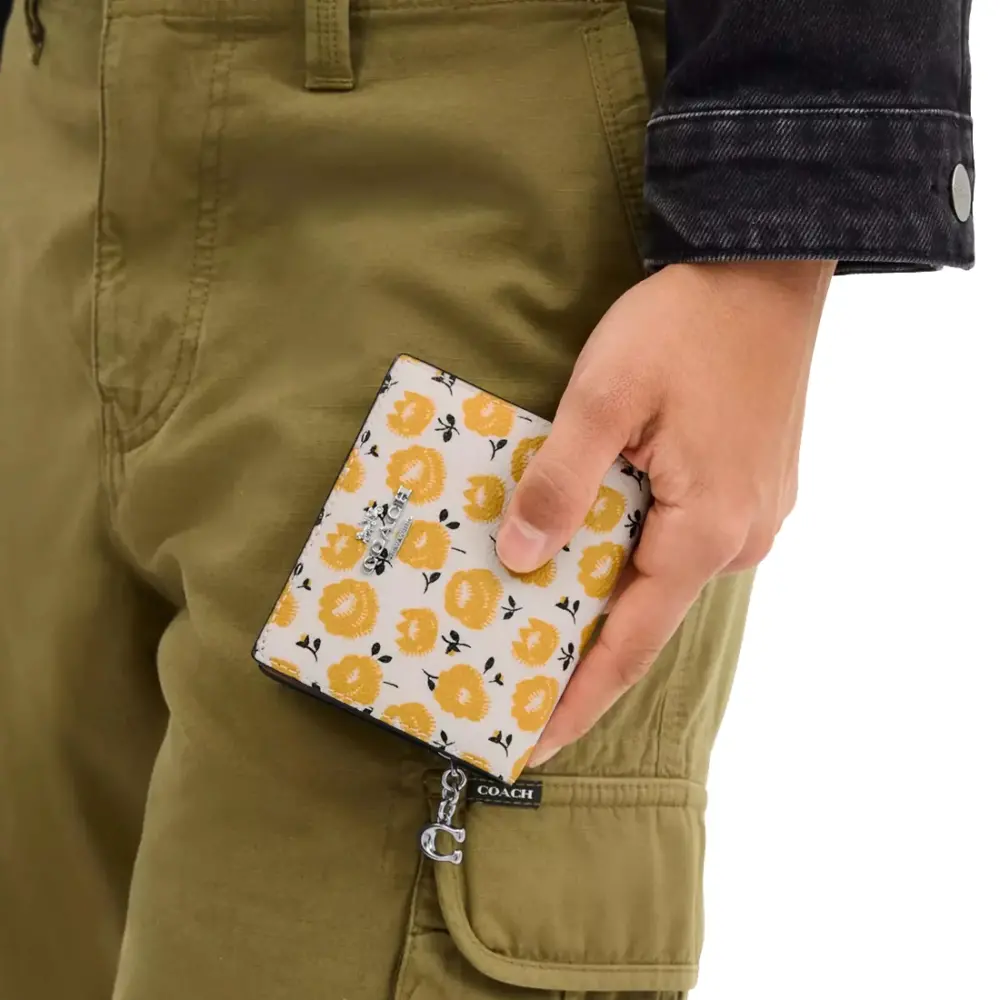 Ví Coach Snap with Floral Print 'Chalk' CBO76-SVY3C - Ảnh 3