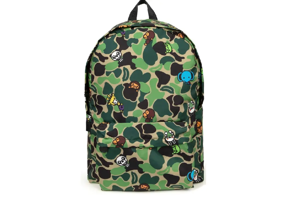 Balo Bape Baby Milo Friends Camo Large Backpack 'Green' 0MXBGW4228XXQ