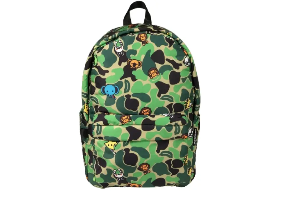 Balo Bape Baby Milo Friends Camo Large Backpack 'Green' 0MXBGW4437XXQ