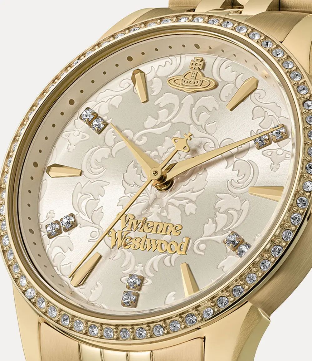 Đồng Hồ Vivienne Westwood Little Wallace Watch 'Gold' DWVV327LCPGD - Ảnh 4