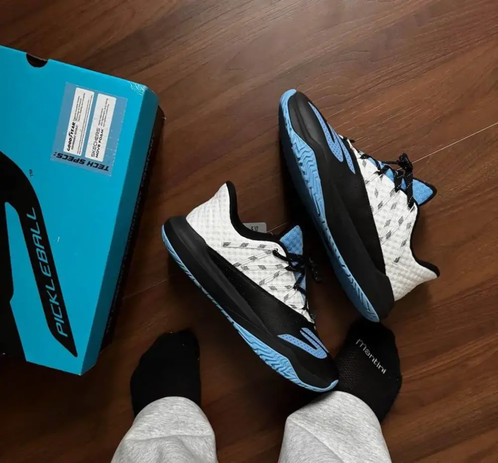 Giày Skechers Viper Court Rally ‘White Black’ 246110-WBKB - Ảnh 4