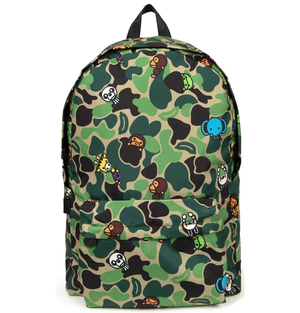 Balo Bape Baby Milo Friends Camo Large Backpack 'Green' 0MXBGW4228XXQ