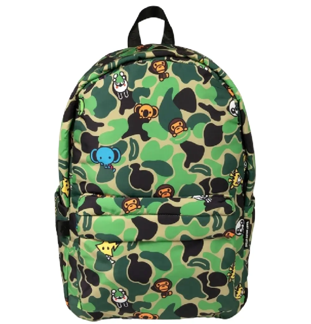 Balo Bape Baby Milo Friends Camo Large Backpack 'Green' 0MXBGW4437XXQ