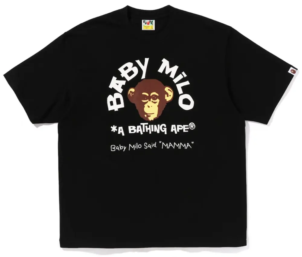 Áo Bape Baby Milo College Relaxed Fit Tee 'Black' 0ZXTEMX30110R