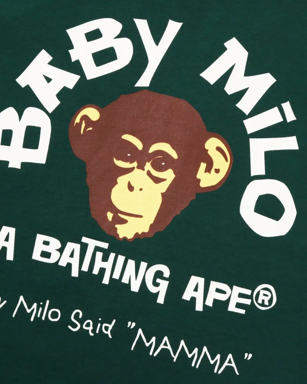 Alternative view of Áo Bape Baby Milo College Relaxed Fit Tee 'Green' 0ZXTEMX30110R