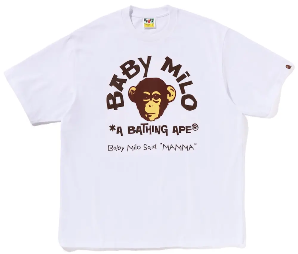 Áo Bape Baby Milo College Relaxed Fit Tee 'White' 0ZXTEMX30110R