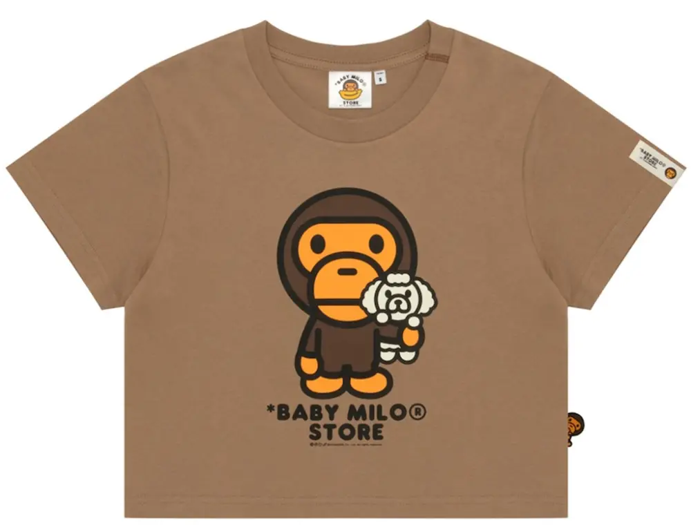Áo Bape Baby Milo Cropped Tee 'Brown' 0MXTEW0465XXR