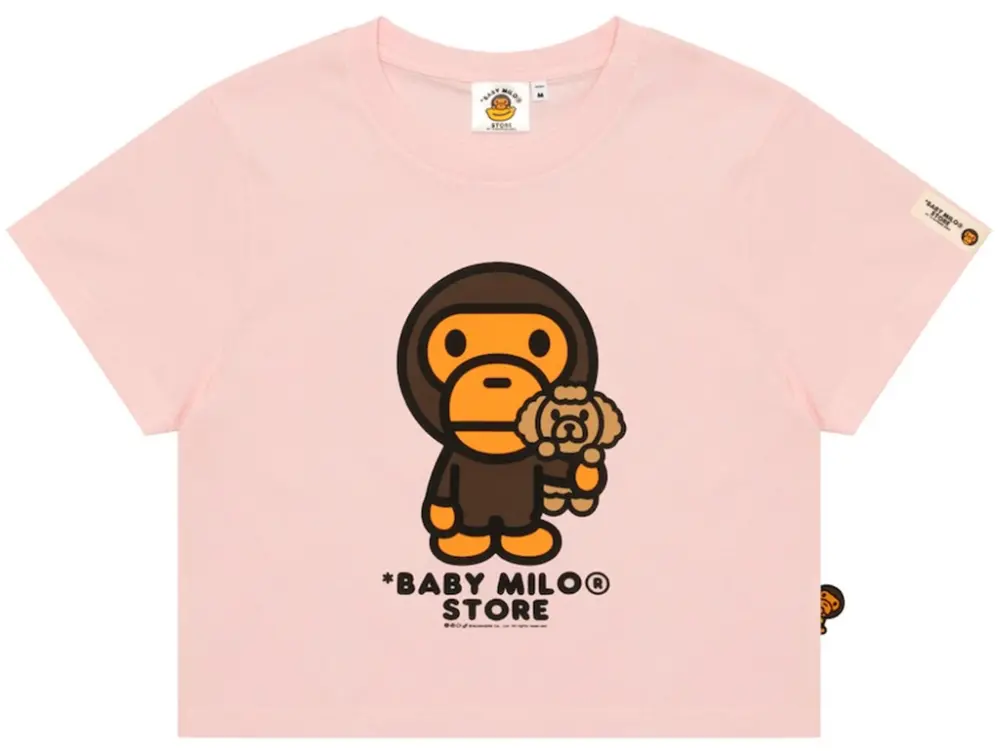 Áo Bape Baby Milo Cropped Tee 'Pink' 0MXTEW0465XXR