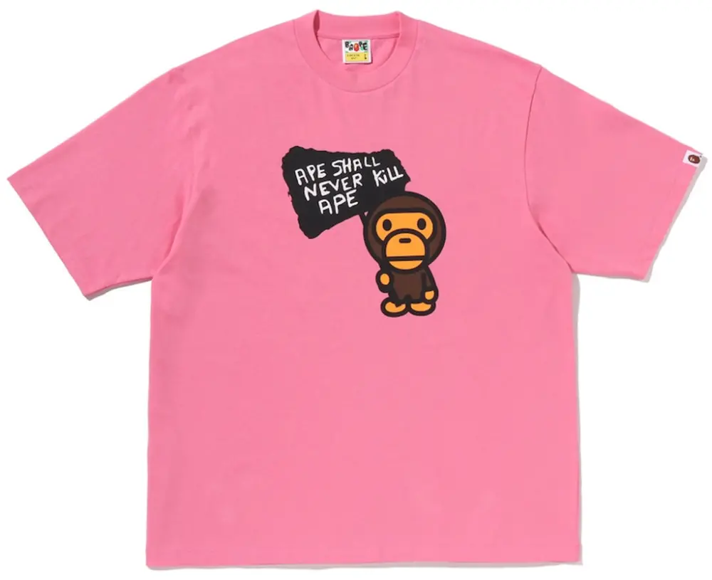 Áo Bape Baby Milo Graphic Relaxed Fit Tee 'Pink' 0ZXTEMX30210R
