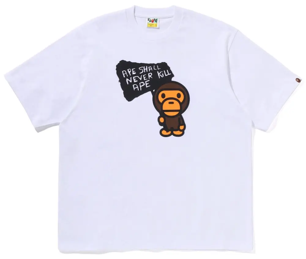 Áo Bape Baby Milo Graphic Relaxed Fit Tee 'White' 0ZXTEMX30210R