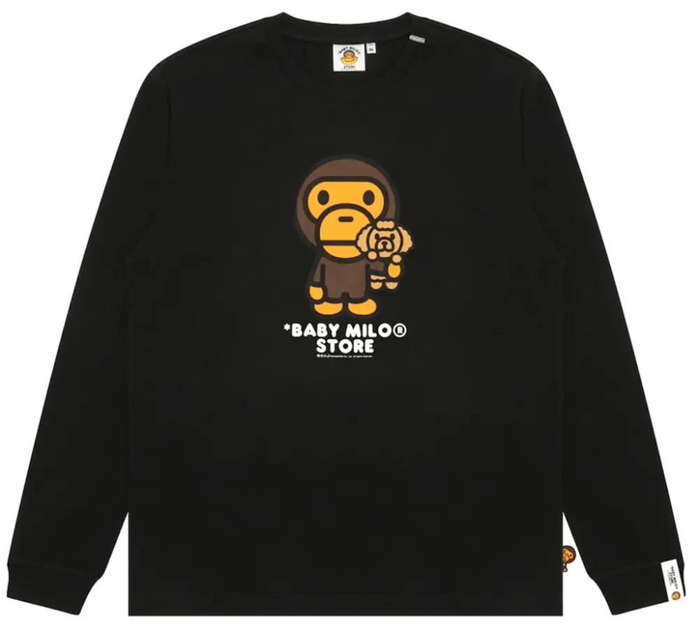 Áo Bape Baby Milo Long Sleeve Tee 'Black' 0MXLTW0470XXR