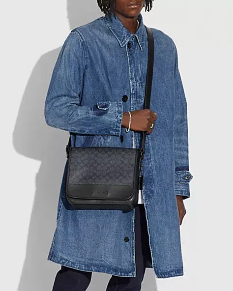 Túi Coach Gotham Messenger 27 in Signature 'Black' C2681-JICHR - Ảnh 4