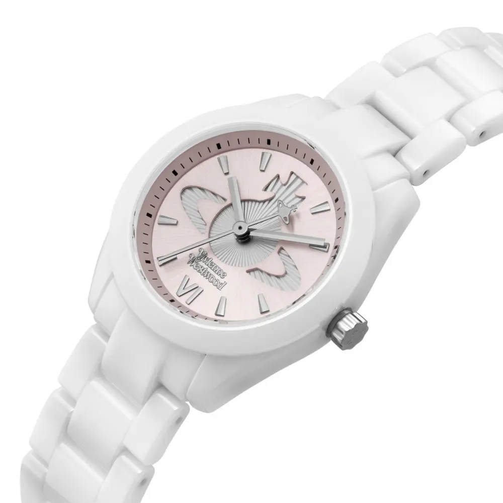 Đồng Hồ Vivienne Westwood Fenchurch Ceramica 'White' VV358LPKWH - Ảnh 3