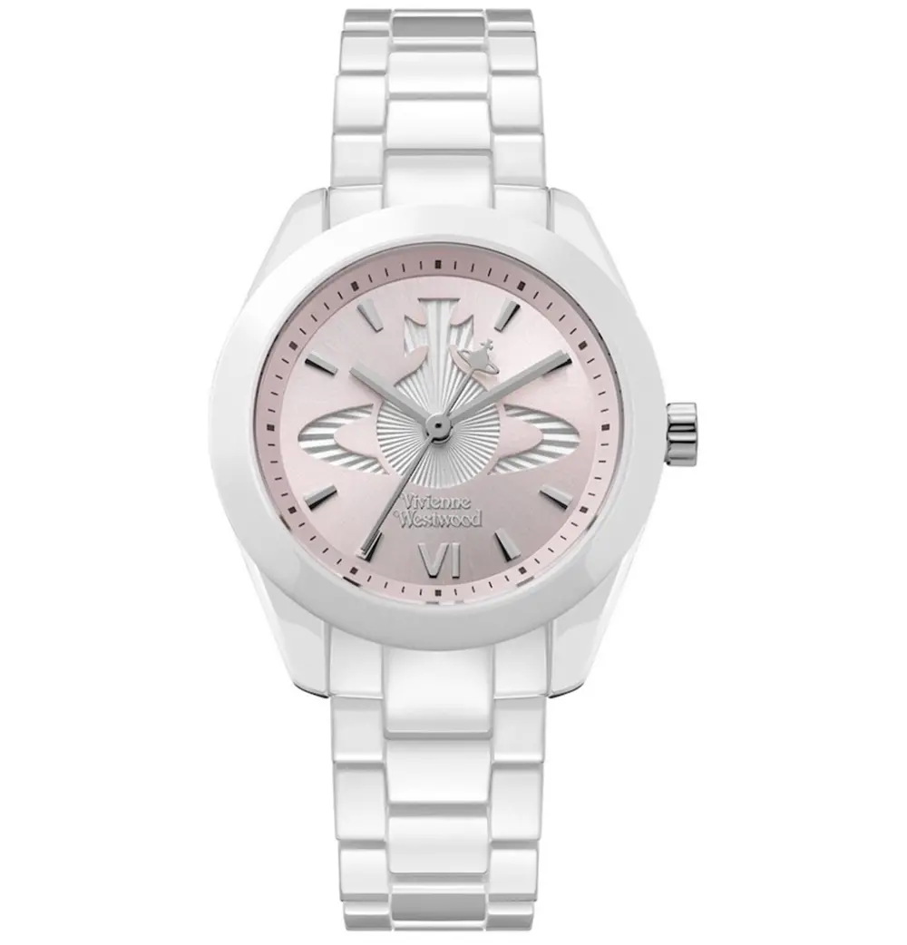 Đồng Hồ Vivienne Westwood Fenchurch Ceramica 'White' VV358LPKWH