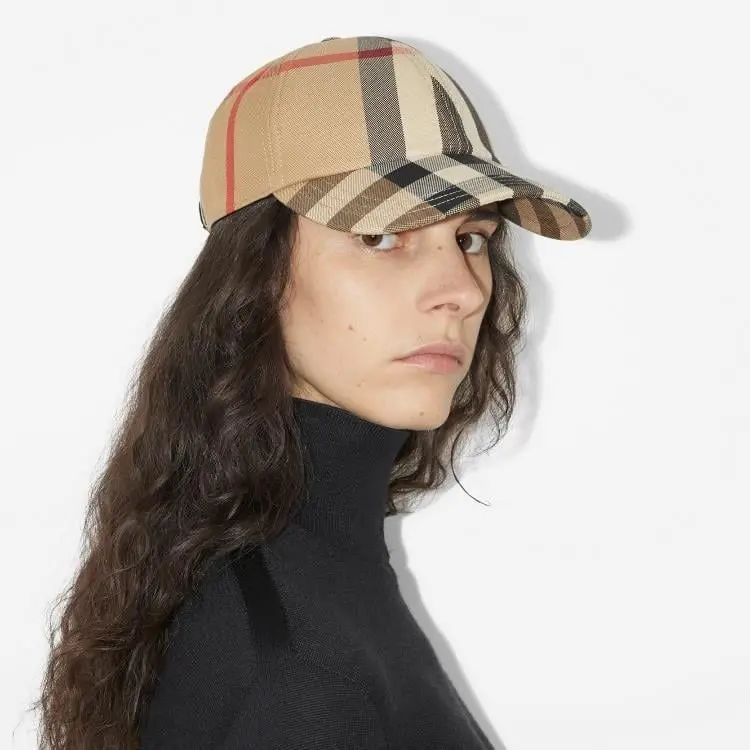 Mũ Burberry Embroidered Logo Check Baseball Cap 'Beige' 80680351 - Ảnh 4