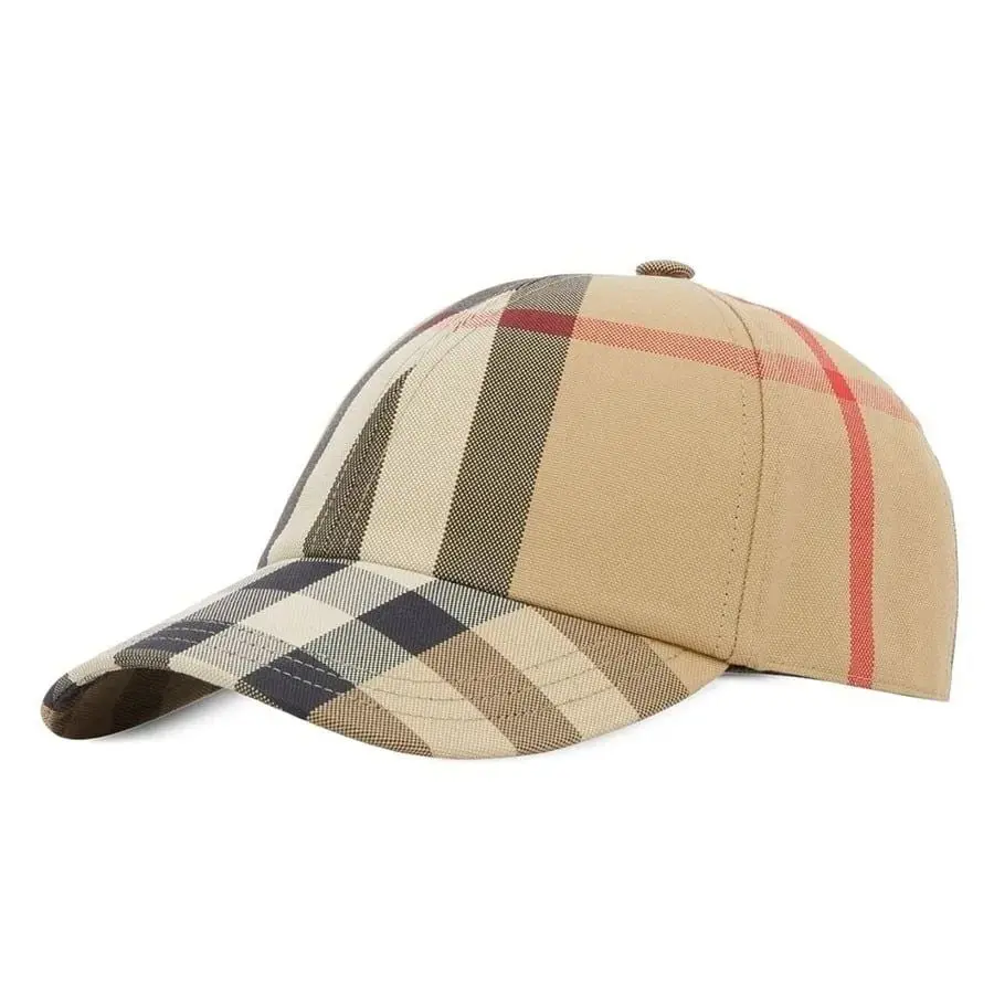 Alternative view of Mũ Burberry Embroidered Logo Check Baseball Cap 'Beige' 80680351