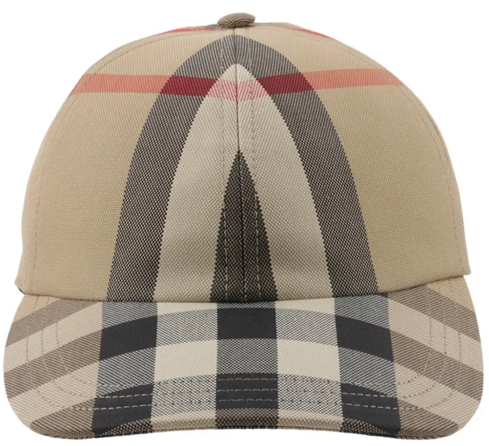 Mũ Burberry Embroidered Logo Check Baseball Cap 'Beige' 80680351