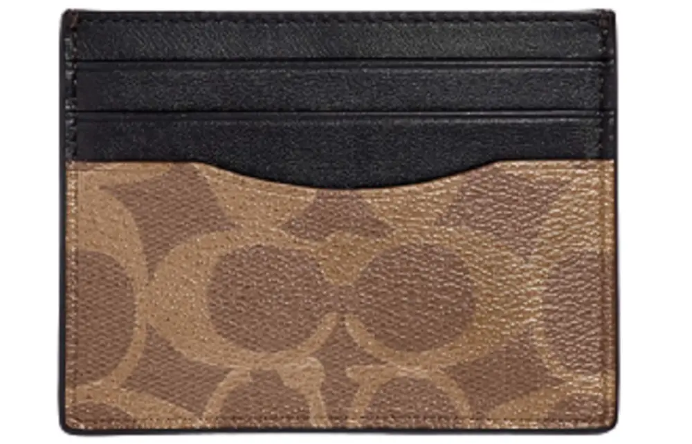 Ví Coach Slim ID Card Case In Signature Canvas Tan 5VP81ET96Y