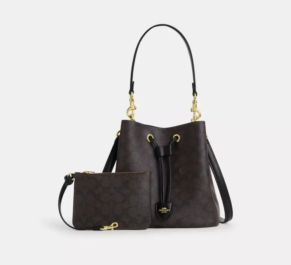 Alternative view of Túi Coach Rowan Bucket Bag 'Walnut Black' CBH07-IMXAQ
