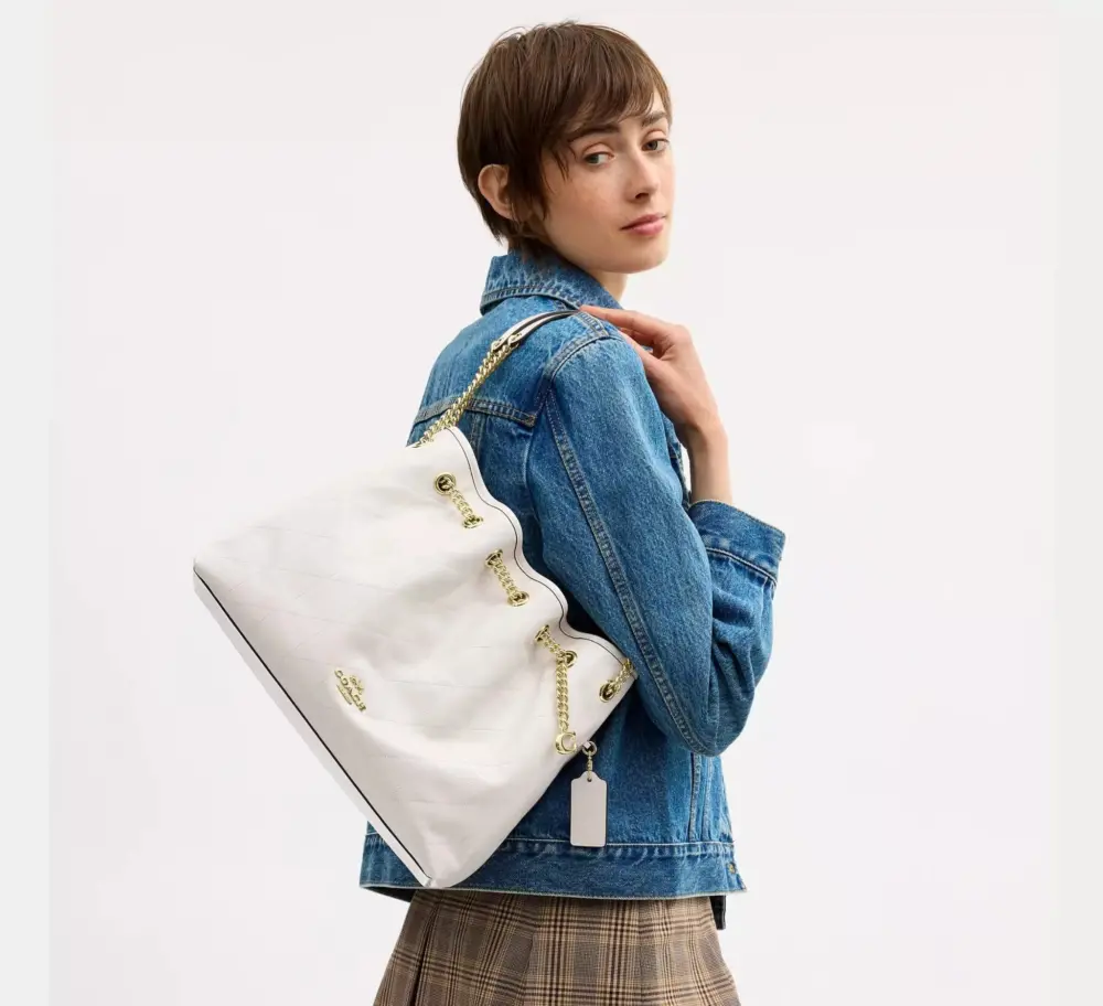 Túi Coach Evelyn Shoulder Bag 'Chalk' CES33-IMCHK - Ảnh 5