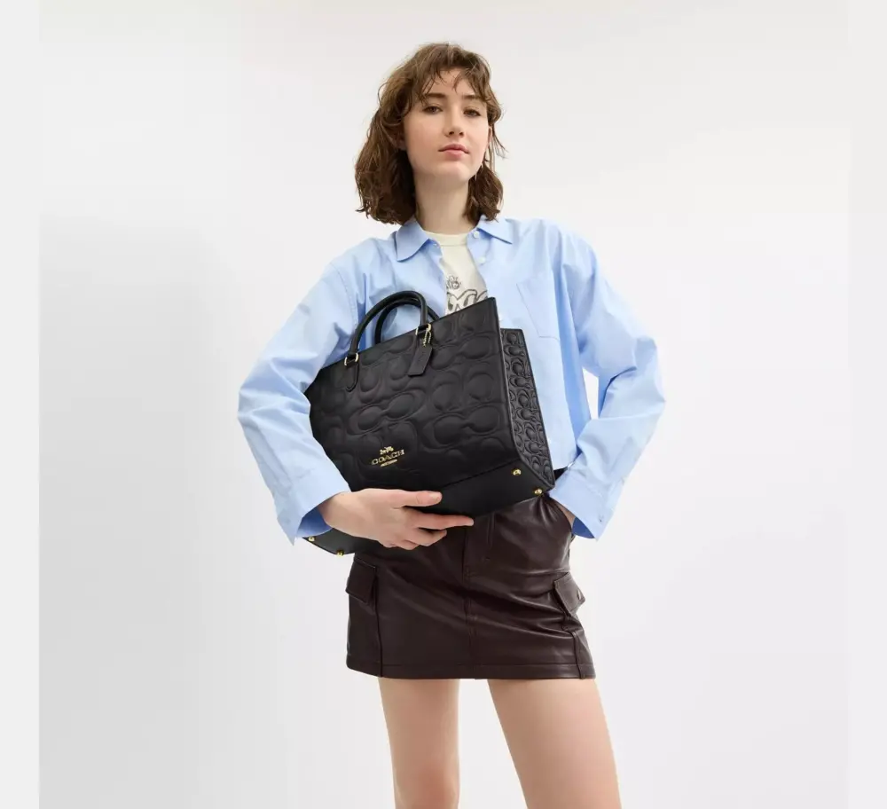Túi Coach Maggie Tote Bag 'Black' CY672-IMBLK - Ảnh 4