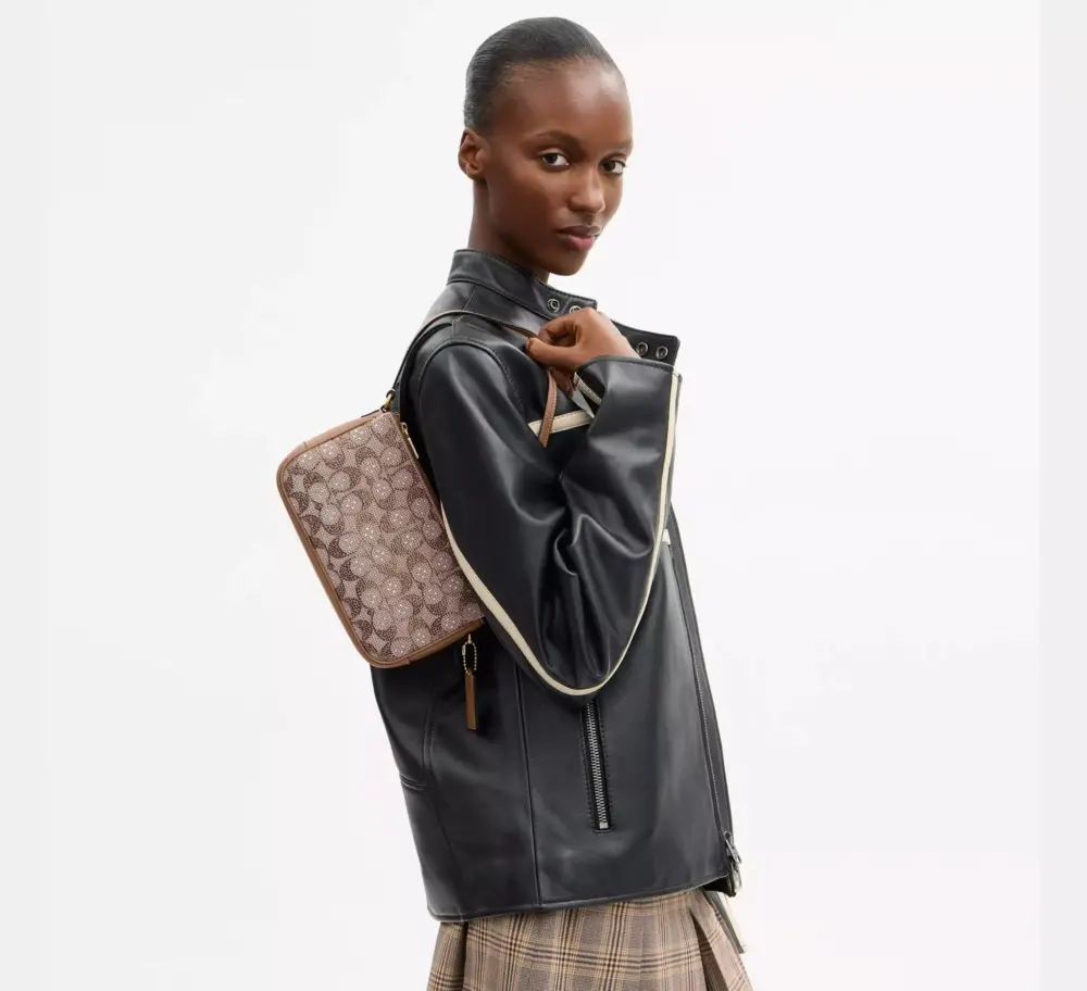 Túi Coach Plaza Bag In Crystal Jacquard 'Brass' CFG63-B4MS - Ảnh 2
