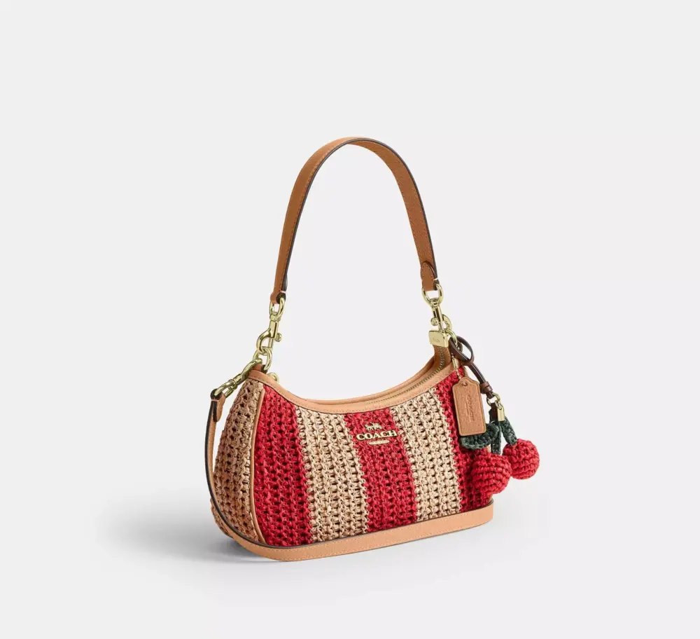 Túi Coach Teri Shoulder Bag Stripes And Charm 'Red' CER34-IMZ1Y - Ảnh 2