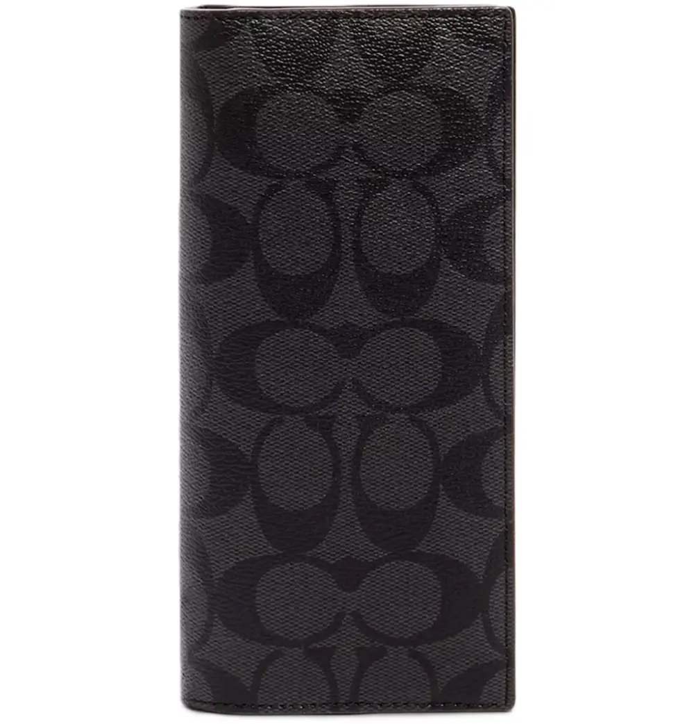 Ví Coach Breast Pocket Wallet Signature 'Black' 91635-QBLWO