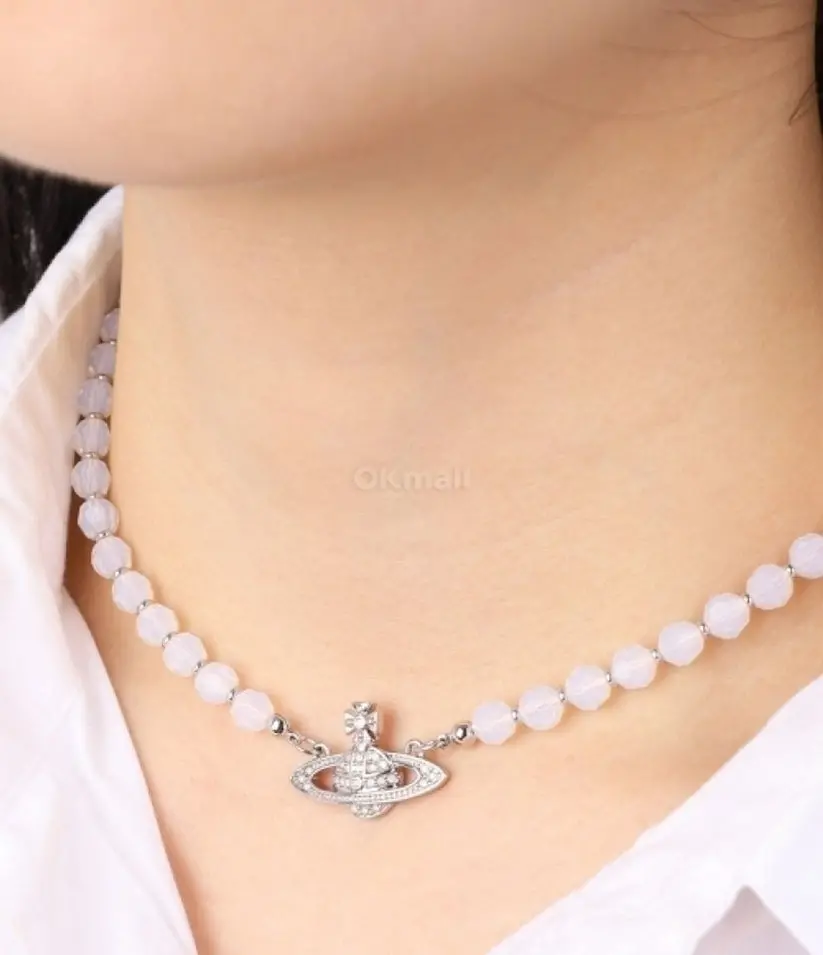 Dây chuyền Vivienne Westwood Silver Messaline Choker 6303002F-02P460 - Ảnh 3