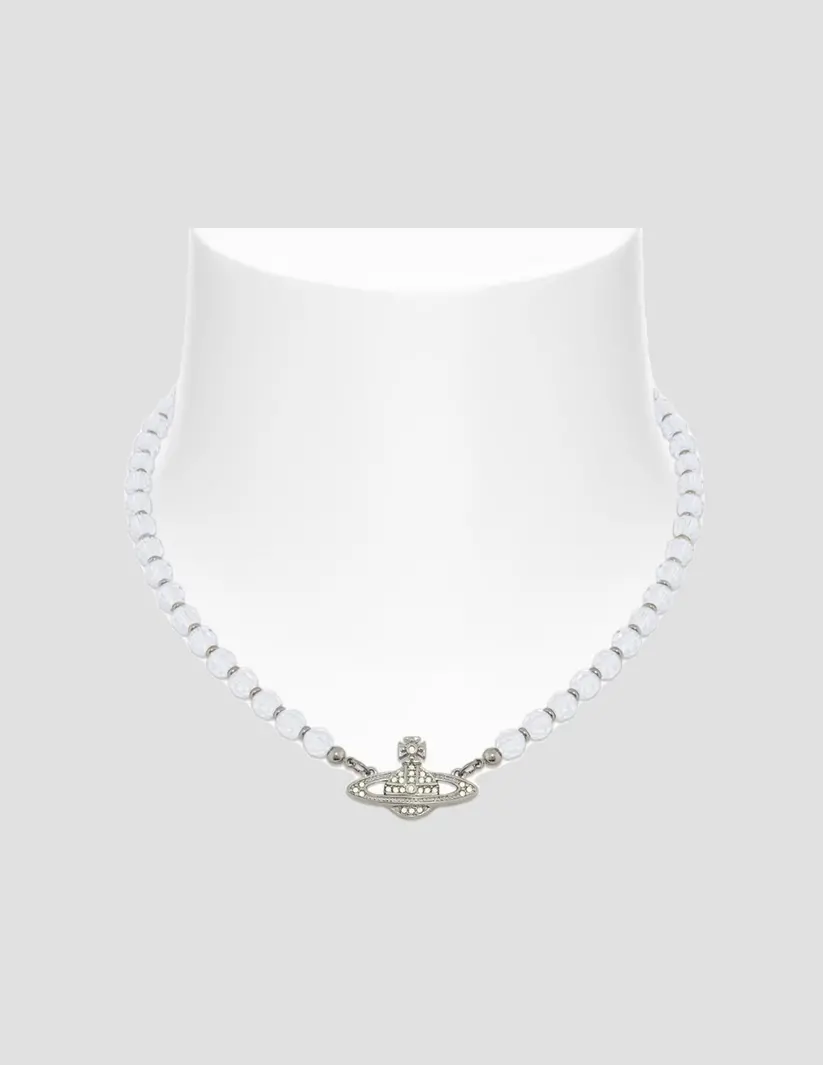 Dây chuyền Vivienne Westwood Silver Messaline Choker 6303002F-02P460 - Ảnh 2